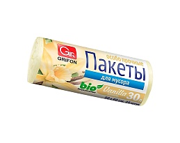 Мешки для мусора 30 л, ароматизированные, Ваниль, бежевые, в рулоне 20 шт., ПНД, 9 мкм, 560х530 мм, GRIFON Aroma, 101-020 V в Севастополе