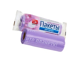Мешки для мусора 35 л, ароматизированные, сиреневые, в рулоне 20 шт., ПНД, 12 мкм, 560х530 мм, GRIFON Полевые Цветы, 100-034 в Севастополе