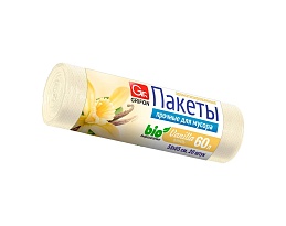Мешки для мусора 60 л, ароматизированные, Ваниль, бежевые, в рулоне 20 шт., ПНД, 9 мкм, 650х550 мм, GRIFON Aroma, 101-023 V в Севастополе