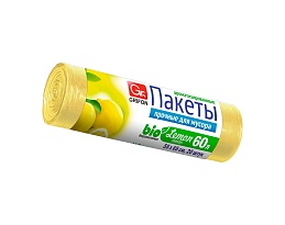 Мешки для мусора 60 л, ароматизированные, Лимон, желтые, в рулоне 20 шт., ПНД, 9 мкм, 650х550 мм, GRIFON Aroma, 101-023 Li в Севастополе