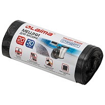Мешки для мусора 20 л, черные, в рулоне 30 шт., ПНД, 8 мкм, 500х450 мм, LAIMA, 601376 в Севастополе