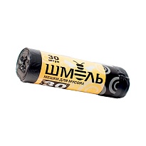 Мешки для мусора 30 л, черные, в рулоне 30 шт., ПНД, 7 мкм, 600х500 мм, ШМЕЛЬ, 4625 в Севастополе