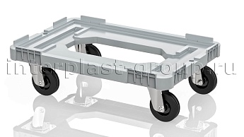 Тележка пластиковая с отверстием без тормозов серая в Севастополе