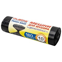 Мешки для мусора 160 л, черные, в рулоне 10 шт., ПВД, 30 мкм, 1200х900 мм, LAIMA ULTRA, 607694 в Севастополе