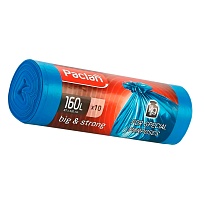 Мешки для мусора 160 л, синие, в рулоне 10 шт., ПВД, 21 мкм, 1200х870 мм, PACLAN Big&Strong, 604075 в Севастополе