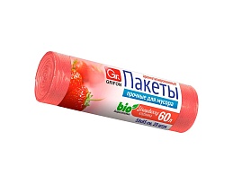 Мешки для мусора 60 л, ароматизированные, Клубника, красные, в рулоне 20 шт., ПНД, 9 мкм, 650х550 мм, GRIFON Aroma, 101-023 K в Севастополе