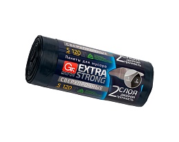 Мешки для мусора 120 л, двухслойные, синие, в рулоне 5 шт., ПВД, 45 мкм, 1100х700 мм, GRIFON EXTRA STRONG, 101-076 в Севастополе