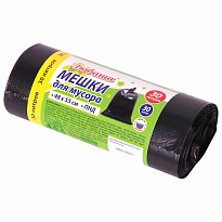 Мешки для мусора 30 л, черные, в рулоне 30 шт., ПНД, 7 мкм, 550х480 мм, Любаша, 608089 в Севастополе