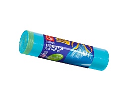 Мешки для мусора 35 л, с завязками, голубые, в рулоне 20 шт., ПНД, 12 мкм, 560х530 мм, GRIFON, 101-061 в Севастополе
