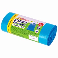 Мешки для мусора 35 л, синие, в рулоне 30 шт., ПНД, 10 мкм, 600х500 мм, Любаша, 608091 в Севастополе