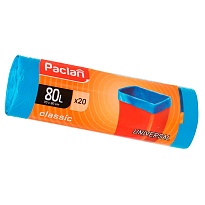 Мешки для мусора 80 л, синие, в рулоне 20 шт., ПНД, 12 мкм, 900х700 мм, PACLAN Classic, 606335 в Севастополе