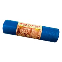 Мешки для мусора 100 л, с завязками, синие, в рулоне 10 шт., ПВД, 40 мкм, 840х670 мм, Концепция Быта Vitalux, 604933 в Севастополе